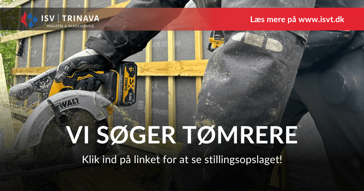 Vi søger tømere ISV BYG og ISV TRINAVA